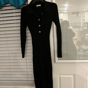 Good American Black Long Sleeve Dress